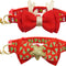 2 Pack Christmas Cat Collar with Bells Christmas Cat Bowtie with Christmas Tree and Santa Claus Pattern Xmas Breakaway Cat Collar Size Adjustable from 8"-12"